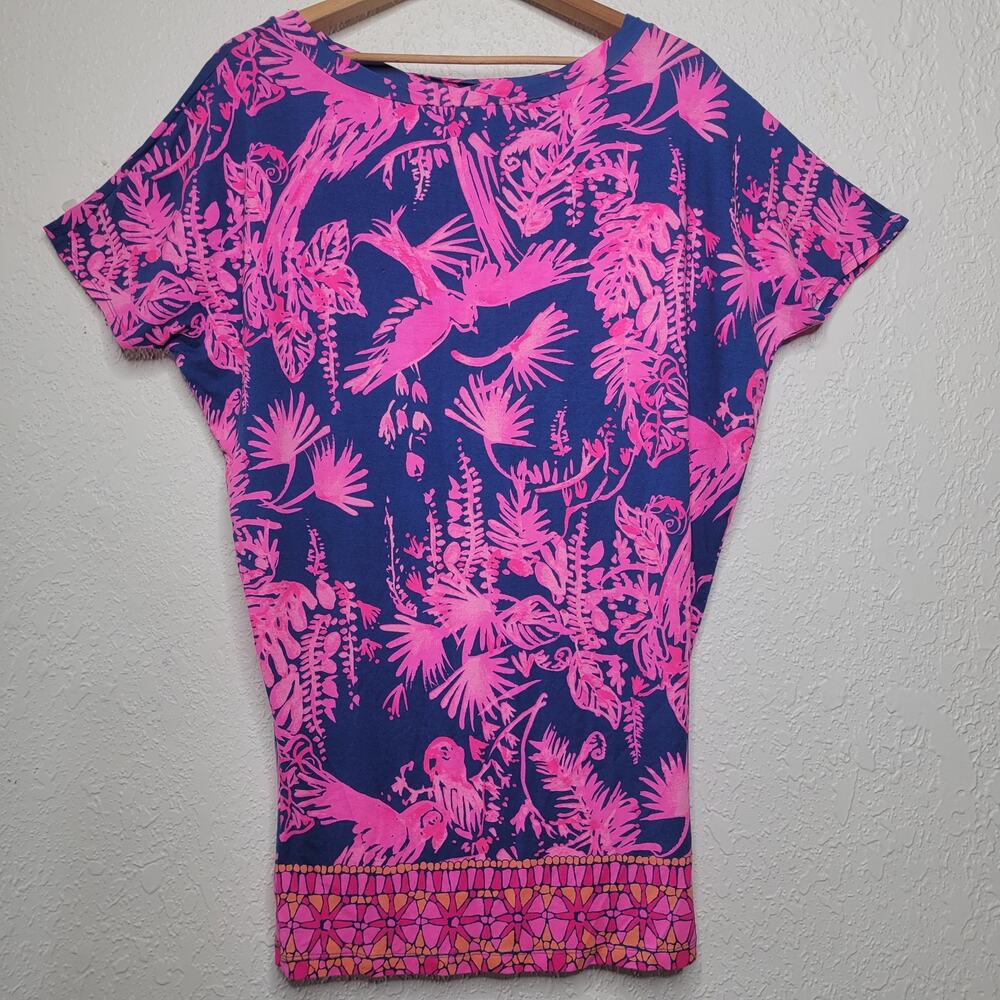 Lilly Pulitzer Lowe Indigo Night Caw Print Dolman Sleeve Jersey Knit Dress✨️S - Picture 5 of 12